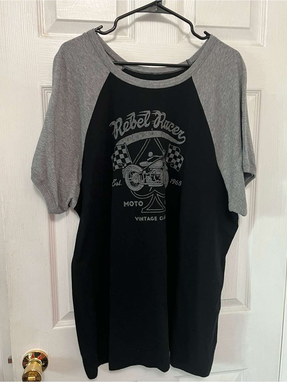 torrid Black & Gray Raglan Graphic Long Sleeve Tee
